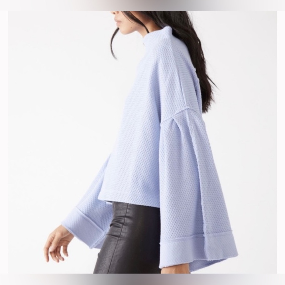NWT Free People Pullover Bunny Tee In Blue Moon Quartz
